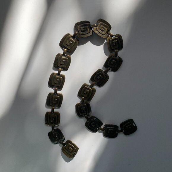 Accessories - Metal Grecian Key-Style Belt